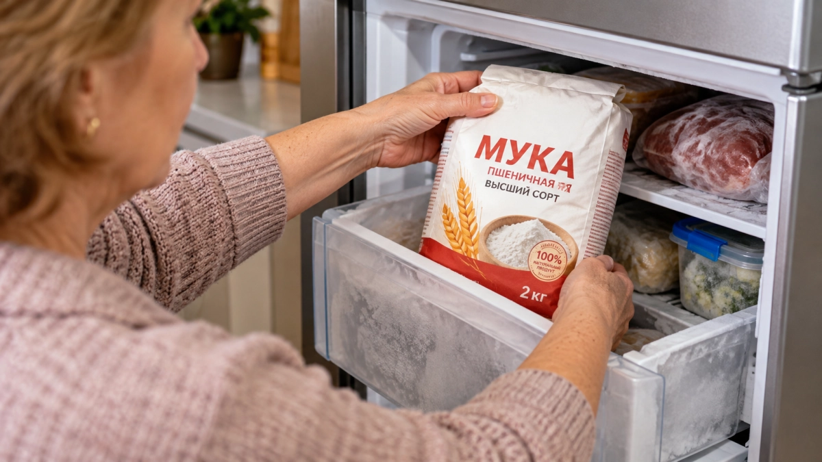 Муку сначала закаляю в морозилке, а уже потом убираю в шкаф: необычный кухонный секрет