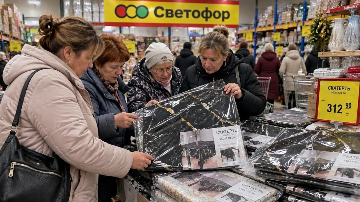 В «Светофоре» продают скатерть за копейки — ни стирать, ни гладить не надо: выглядит как мрамор — кухня преобразилась без ремонта