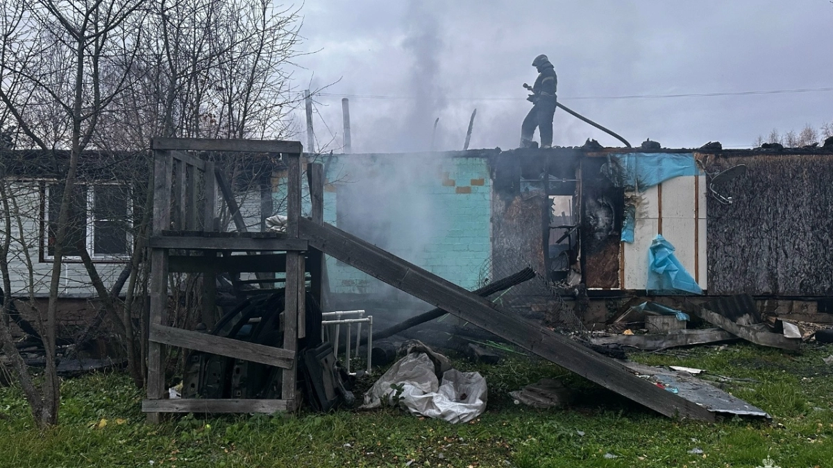 В Великолукском районе пожар уничтожил жилой дом